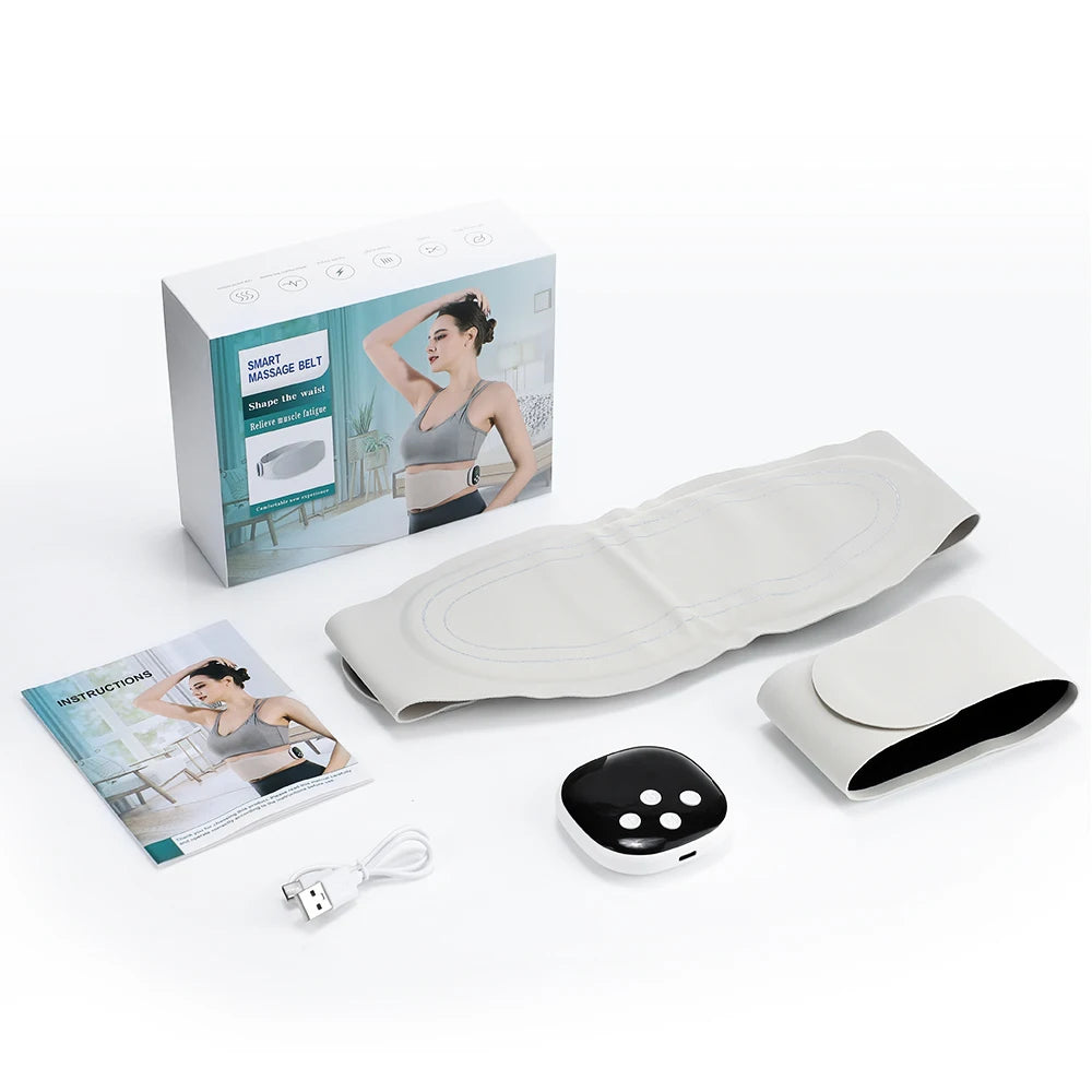 Electric Abdominal Massager Belt Waist Toning Sculptor Vibration And Hot Compress for Belly Exercise Muscle Relax Support