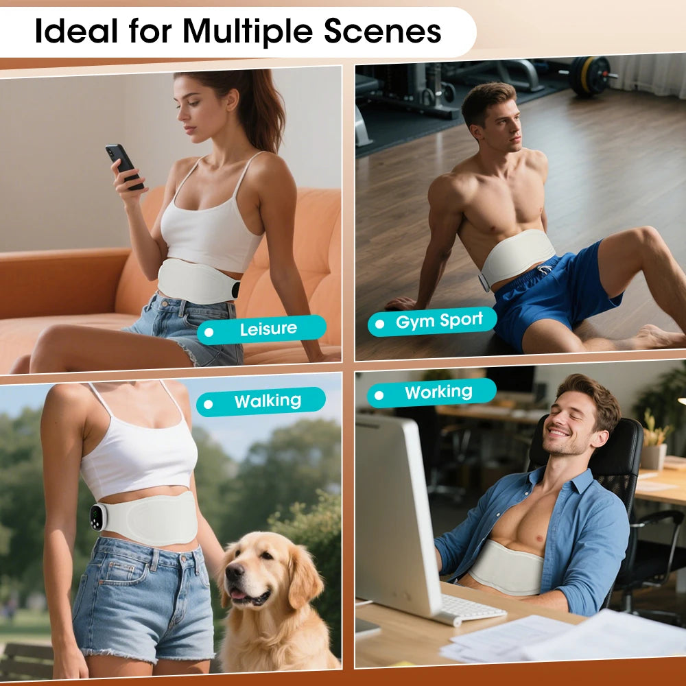 Electric Abdominal Massager Belt Waist Toning Sculptor Vibration And Hot Compress for Belly Exercise Muscle Relax Support