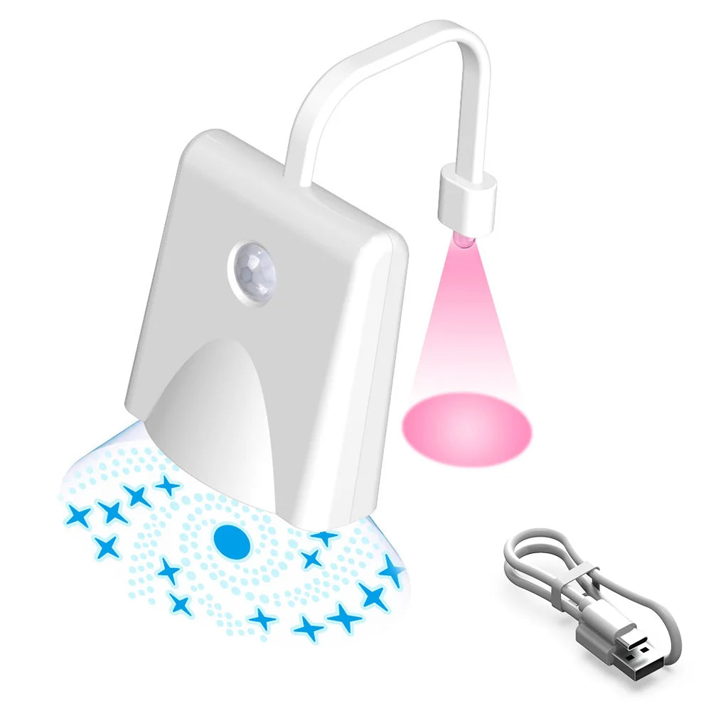 Toilet Night Light Charging Waterproof Human Sensing Toilet Induction Light Colorful Projection Lamp Bathroom Lighting Decor
