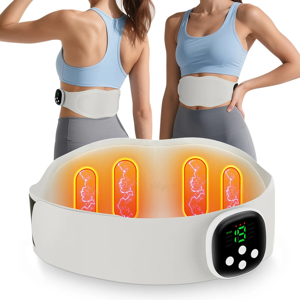 Electric Abdominal Massager Belt Waist Toning Sculptor Vibration And Hot Compress for Belly Exercise Muscle Relax Support