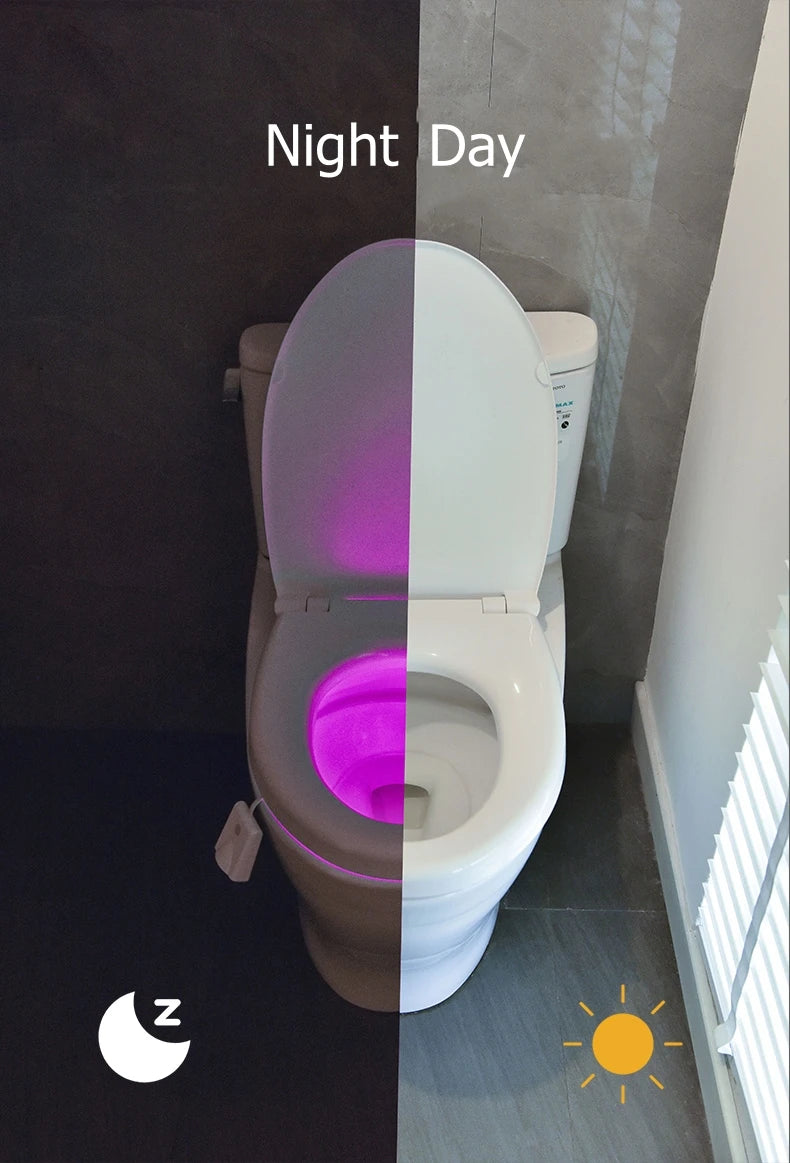 Toilet Night Light Charging Waterproof Human Sensing Toilet Induction Light Colorful Projection Lamp Bathroom Lighting Decor