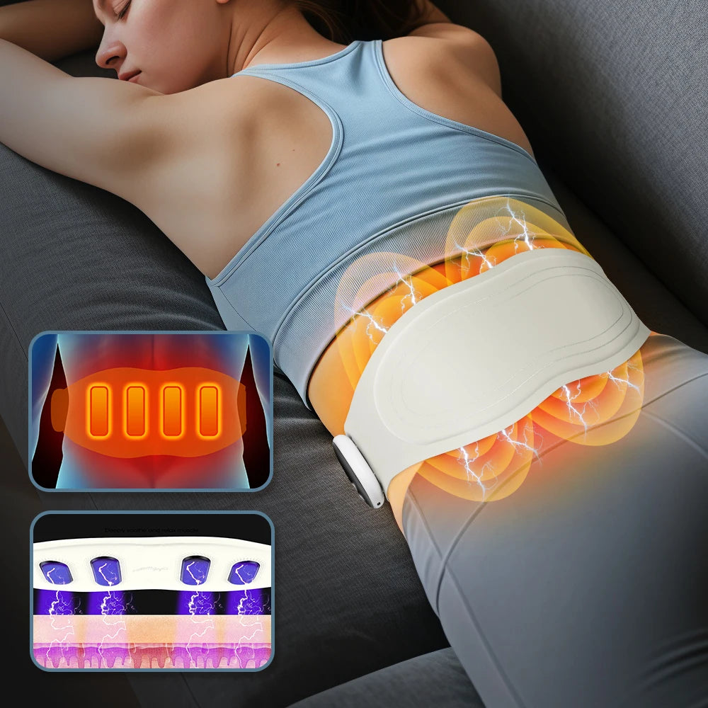 Electric Abdominal Massager Belt Waist Toning Sculptor Vibration And Hot Compress for Belly Exercise Muscle Relax Support
